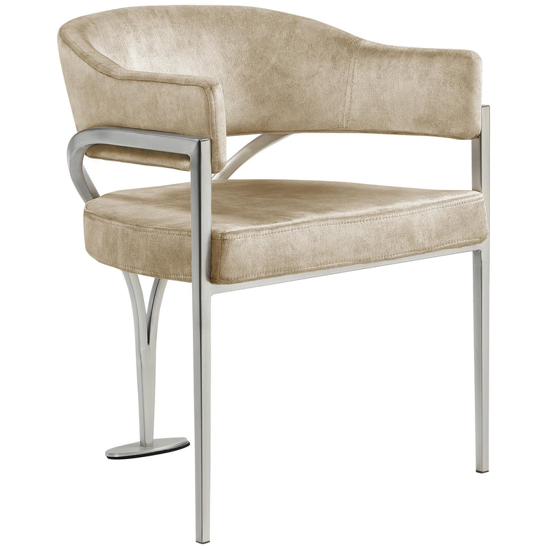 Meridian Madelyn Beige Velvet Dining Chair IMAGE 3