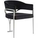 Meridian Madelyn Black Velvet Dining Chair IMAGE 3
