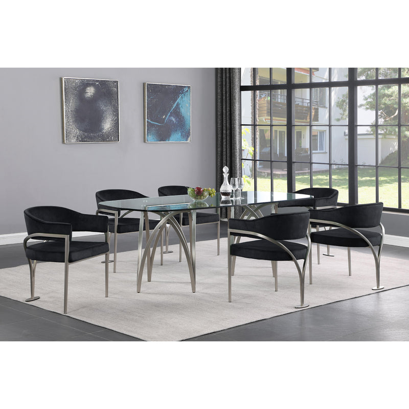 Meridian Madelyn Black Velvet Dining Chair IMAGE 6