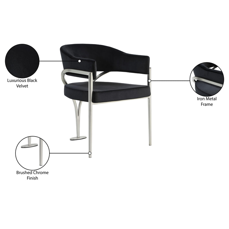 Meridian Madelyn Black Velvet Dining Chair IMAGE 7