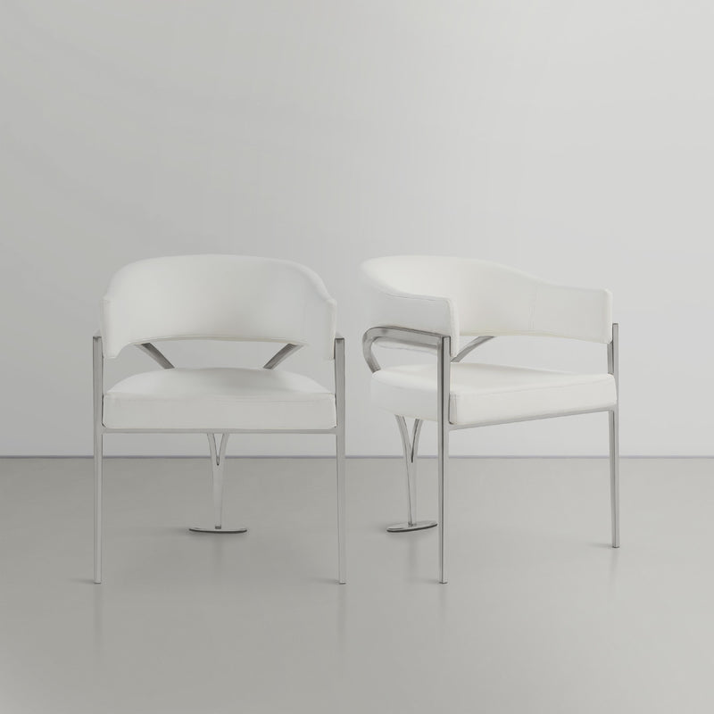 Meridian Madelyn Cream Vegan Leather Dining Chair IMAGE 6