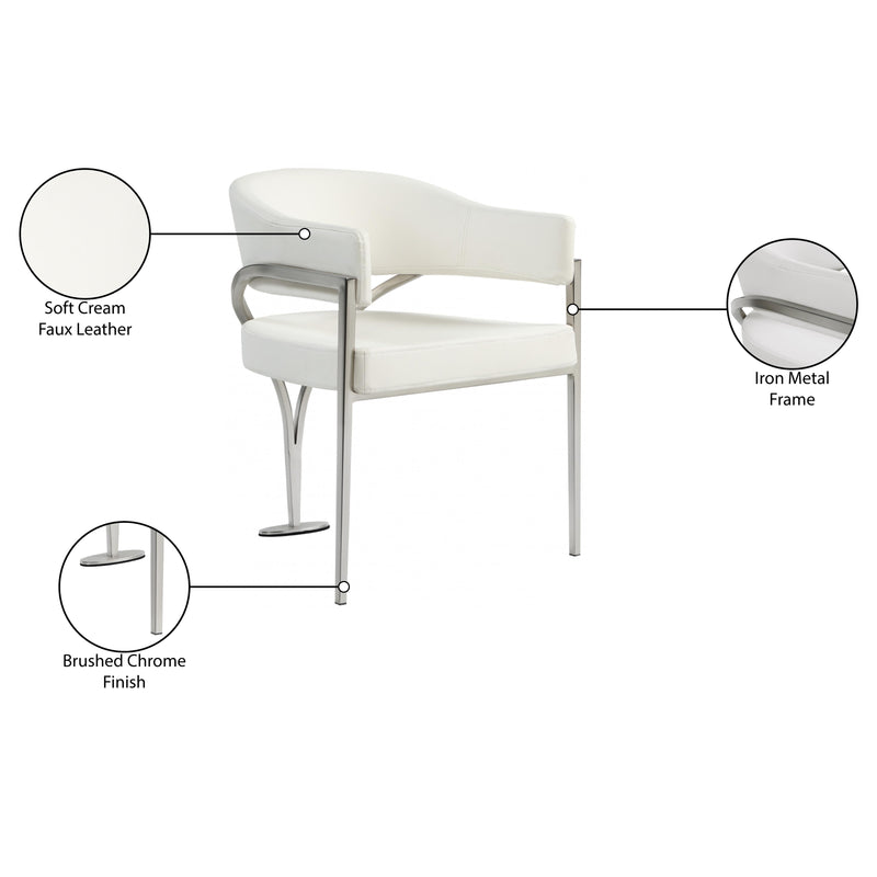 Meridian Madelyn Cream Vegan Leather Dining Chair IMAGE 7