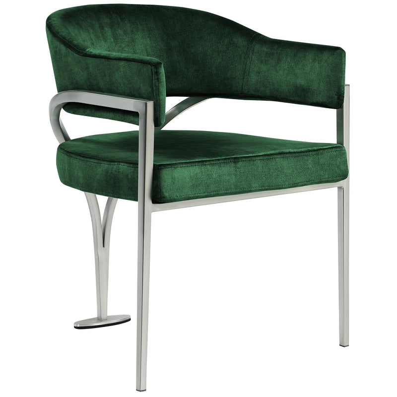 Meridian Madelyn Green Velvet Dining Chair IMAGE 3