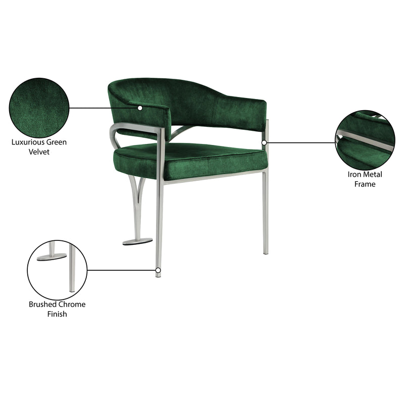 Meridian Madelyn Green Velvet Dining Chair IMAGE 7