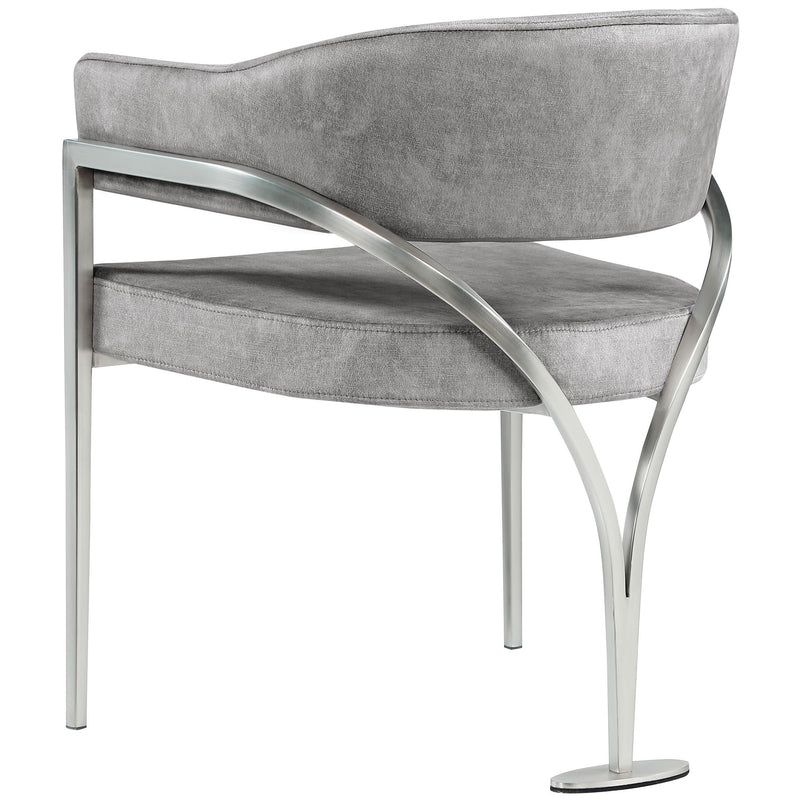 Meridian Madelyn Grey Velvet Dining Chair IMAGE 2