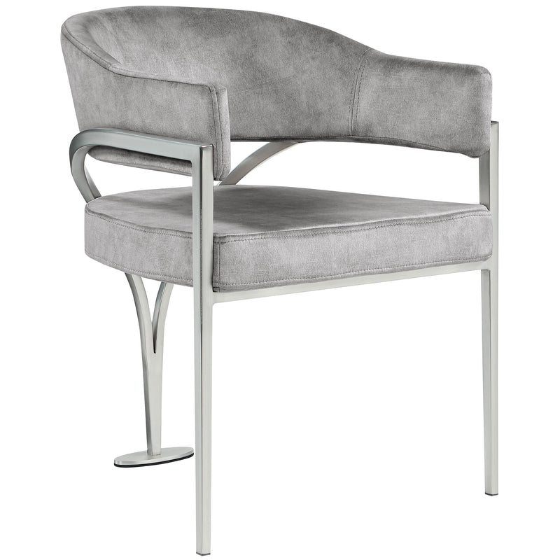 Meridian Madelyn Grey Velvet Dining Chair IMAGE 3