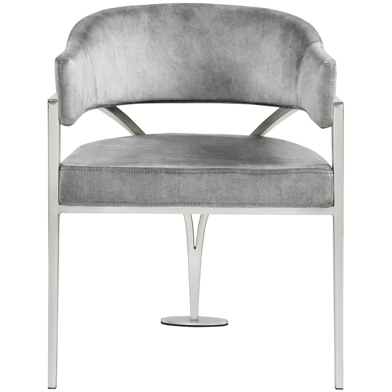 Meridian Madelyn Grey Velvet Dining Chair IMAGE 4