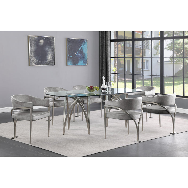 Meridian Madelyn Grey Velvet Dining Chair IMAGE 6
