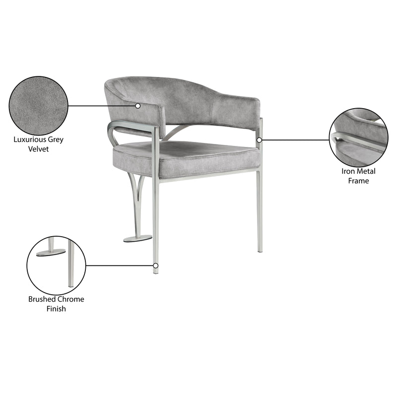 Meridian Madelyn Grey Velvet Dining Chair IMAGE 7