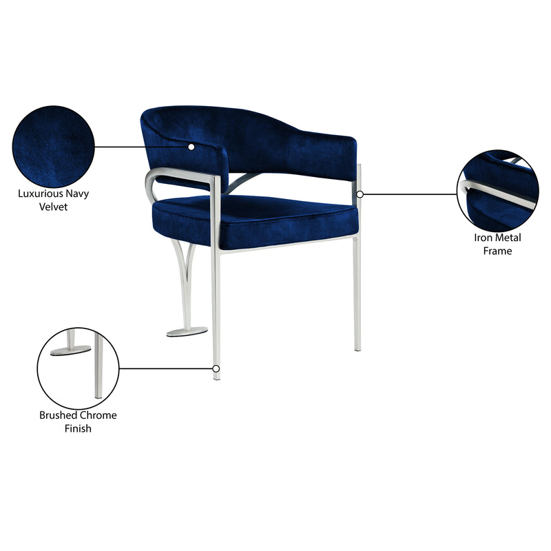 Meridian Madelyn Navy Velvet Dining Chair IMAGE 7
