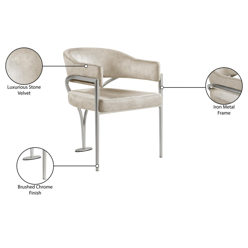 Meridian Madelyn Stone Velvet Dining Chair IMAGE 7