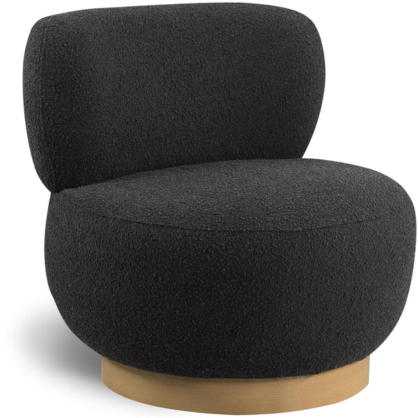 Meridian Calais Black Boucle Fabric Accent Chair IMAGE 1