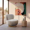 Meridian Calais Cream Boucle Fabric Accent Chair IMAGE 2