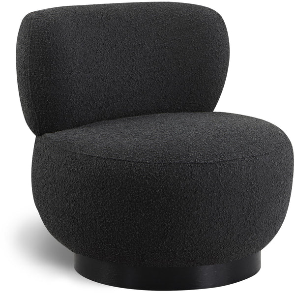 Meridian Calais Black Boucle Fabric Accent Chair IMAGE 1