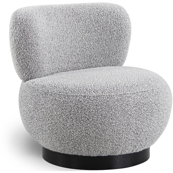 Meridian Calais Grey Boucle Fabric Accent Chair IMAGE 1