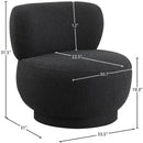 Meridian Calais Black Boucle Fabric Accent Chair IMAGE 7