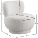 Meridian Calais Cream Boucle Fabric Accent Chair IMAGE 7