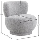 Meridian Calais Grey Boucle Fabric Accent Chair IMAGE 7