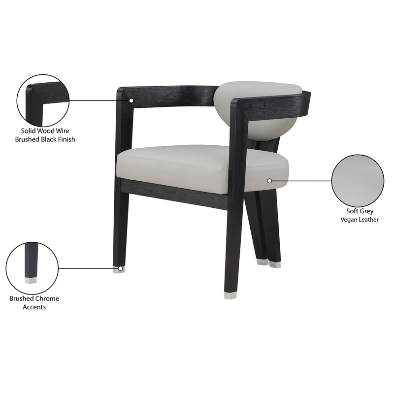 Meridian Carlyle Grey Vegan Leather Dining Chair IMAGE 9