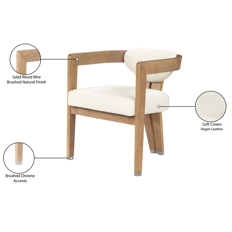 Meridian Carlyle Cream Vegan Leather Dining Chair IMAGE 10