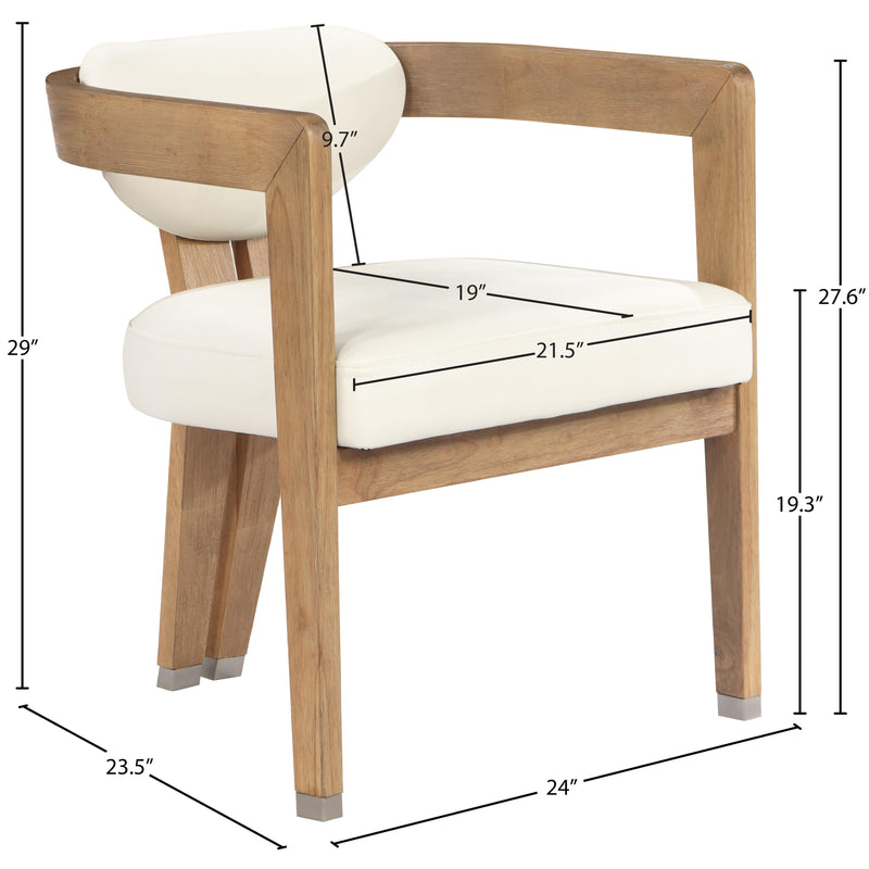 Meridian Carlyle Cream Vegan Leather Dining Chair IMAGE 9