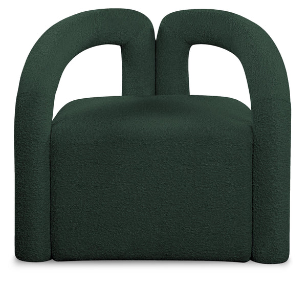 Meridian Otto Green Boucle Fabric Accent Chair IMAGE 1