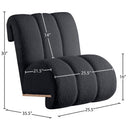 Meridian Swoon Black Faux Sheepskin Accent Chair IMAGE 8