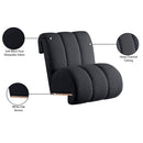 Meridian Swoon Black Faux Sheepskin Accent Chair IMAGE 9