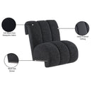 Meridian Swoon Black Faux Sheepskin Accent Chair IMAGE 9