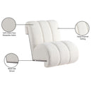 Meridian Swoon Cream Faux Sheepskin Accent Chair IMAGE 9
