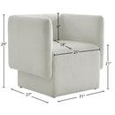 Meridian Vera Cream Boucle Fabric Accent Chair IMAGE 6