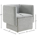 Meridian Vera Grey Boucle Fabric Accent Chair IMAGE 6