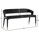 Meridian Destiny Black Velvet Bench IMAGE 7