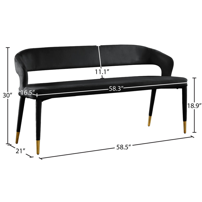 Meridian Destiny Black Velvet Bench IMAGE 7