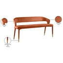 Meridian Destiny Cognac Velvet Bench IMAGE 8