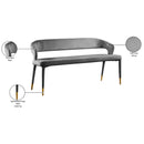 Meridian Destiny Grey Velvet Bench IMAGE 8