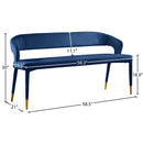 Meridian Destiny Navy Velvet Bench IMAGE 7