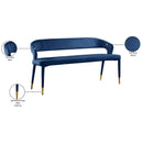 Meridian Destiny Navy Velvet Bench IMAGE 8