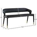Meridian Destiny Black Vegan Leather Bench IMAGE 7