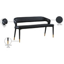 Meridian Destiny Black Vegan Leather Bench IMAGE 8