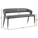Meridian Destiny Grey Vegan Leather Bench IMAGE 7