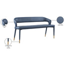 Meridian Destiny Navy Vegan Leather Bench IMAGE 8