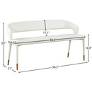 Meridian Destiny White Vegan Leather Bench IMAGE 7