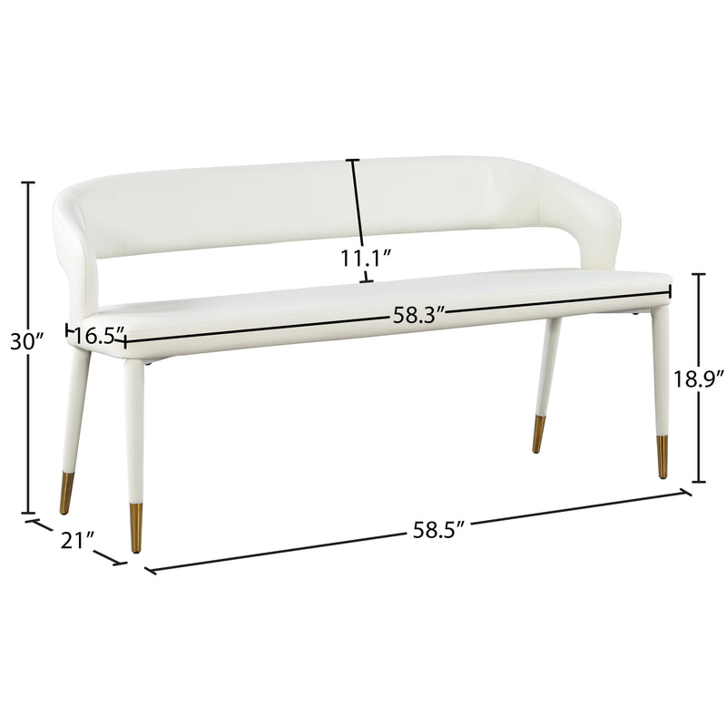 Meridian Destiny White Vegan Leather Bench IMAGE 7
