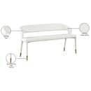 Meridian Destiny White Vegan Leather Bench IMAGE 8