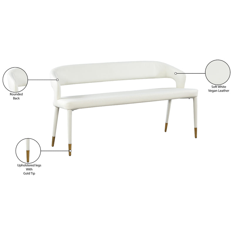Meridian Destiny White Vegan Leather Bench IMAGE 8