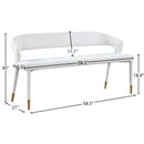 Meridian Destiny Cream Boucle Fabric Bench IMAGE 7