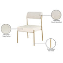 Meridian Carly Cream Vegan Leather Seat / Boucle Fabric Back Dining Chair IMAGE 8