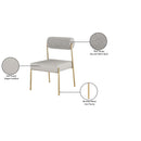 Meridian Carly Taupe Vegan Leather Seat / Boucle Fabric Back Dining Chair IMAGE 8