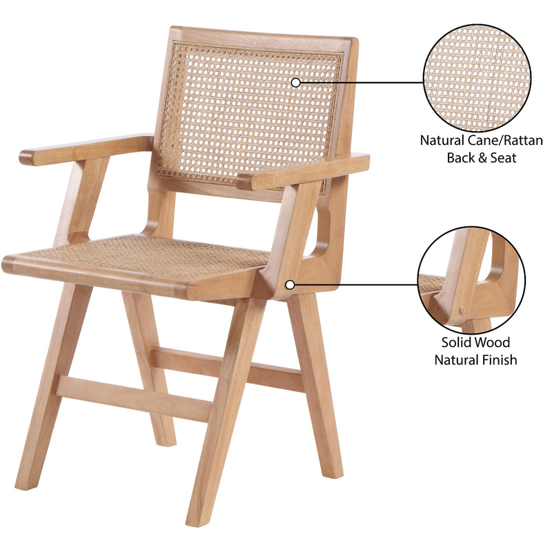 Meridian Preston Natural Wood Dining Arm Chair IMAGE 9